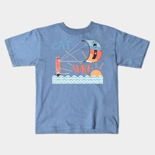 Cat surf Kids T-Shirt